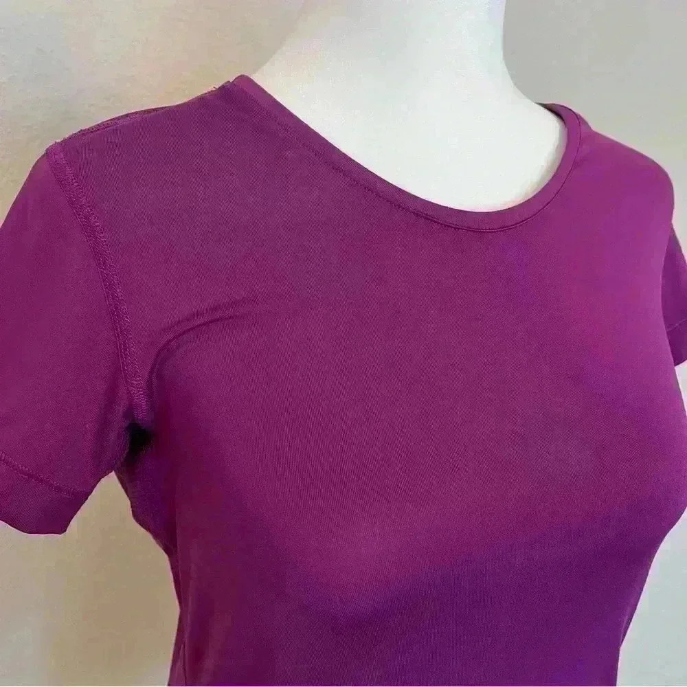 Nike Running Violet Mesh Back Short Sleeve Shirt Women's Size Medium - Picture 4 of 12
